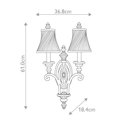 Feiss - Аплик DRAWING ROOM 2xE14/60W/230V