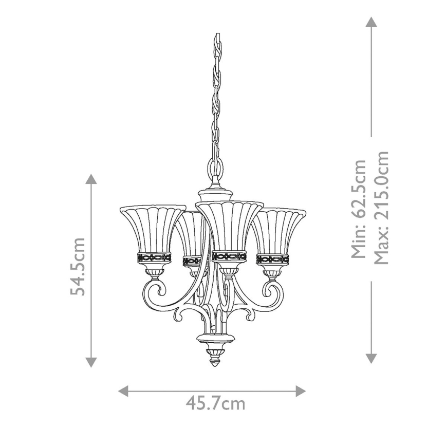 Feiss - Пендел DRAWING ROOM 4xE27/60W/230V
