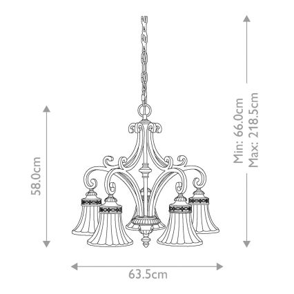 Feiss - Пендел DRAWING ROOM 5xE27/60W/230V