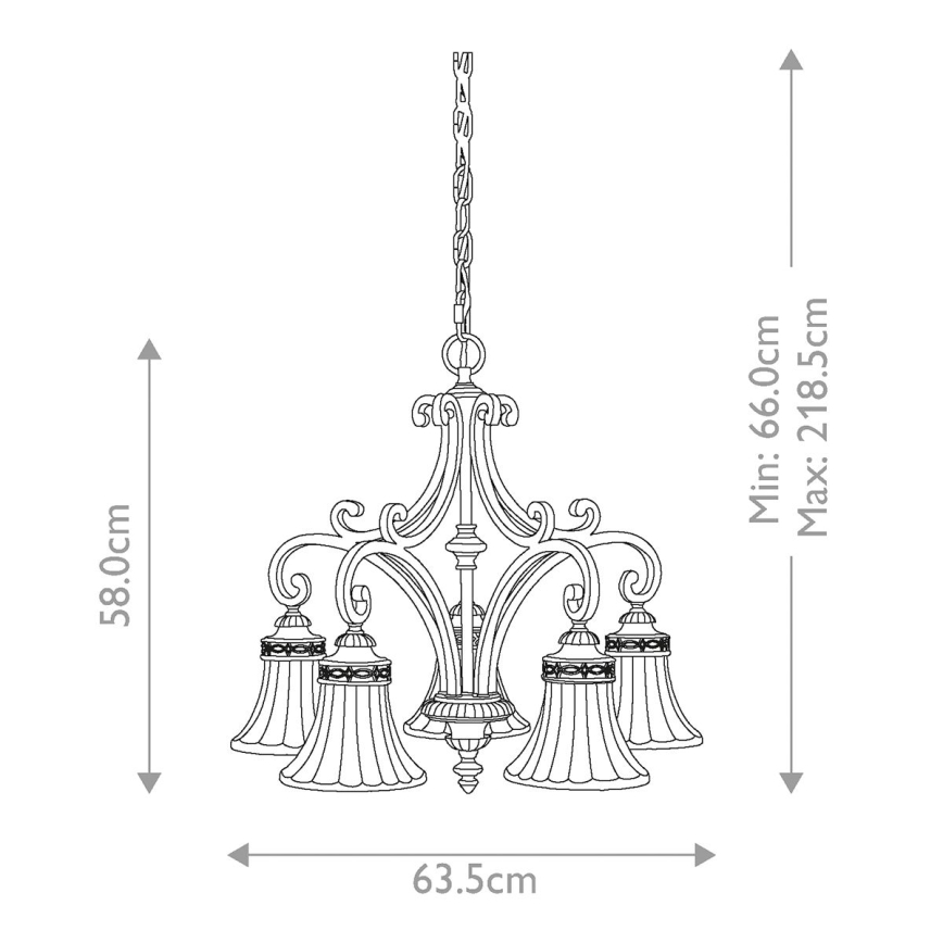 Feiss - Пендел DRAWING ROOM 5xE27/60W/230V
