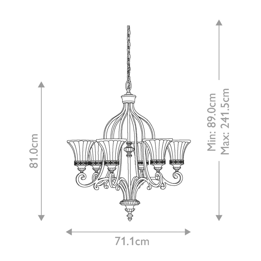 Feiss - Пендел DRAWING ROOM 6xE27/60W/230V