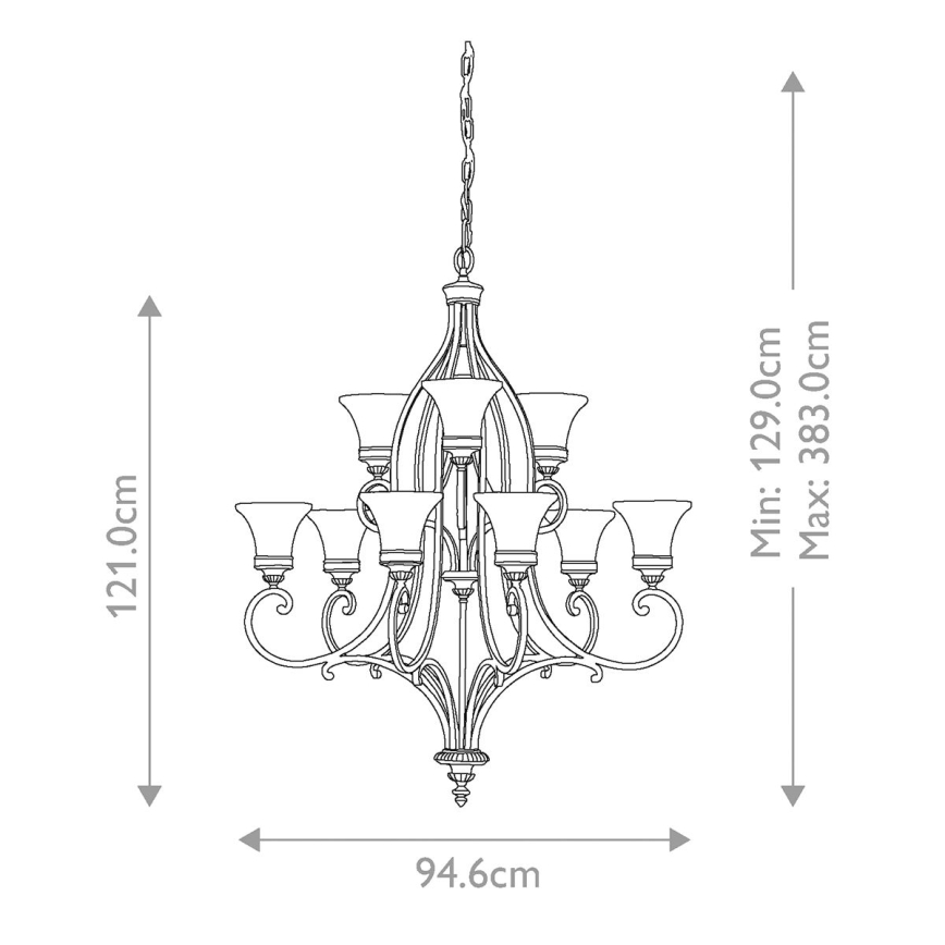 Feiss - Пендел DRAWING ROOM 9xE27/60W/230V