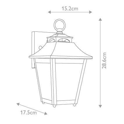 Feiss - Екстериорен аплик GALENA 1xE27/60W/230V IP44