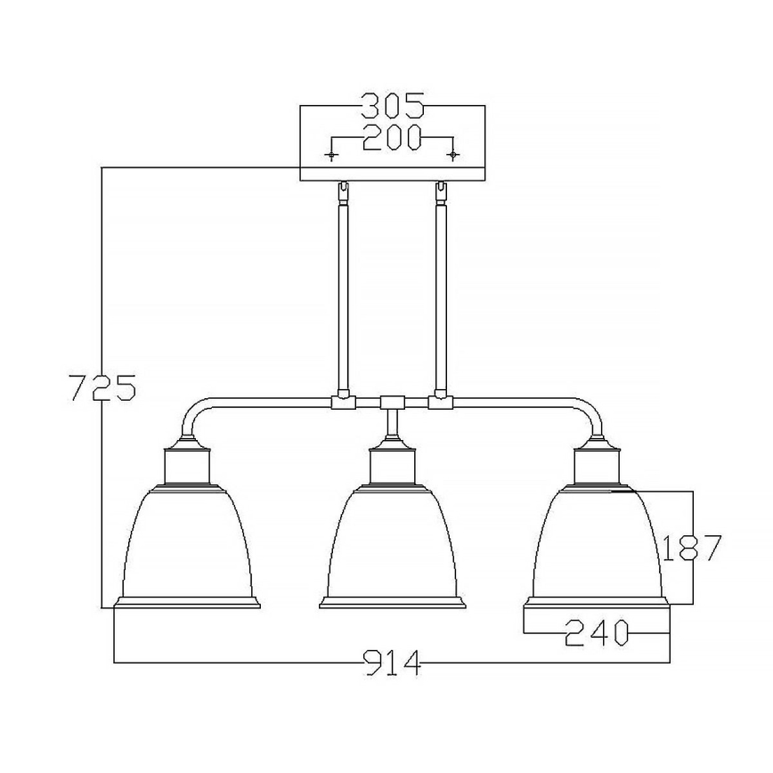 Feiss - Висящ полилей HOBSON 3xE27/60W/230V