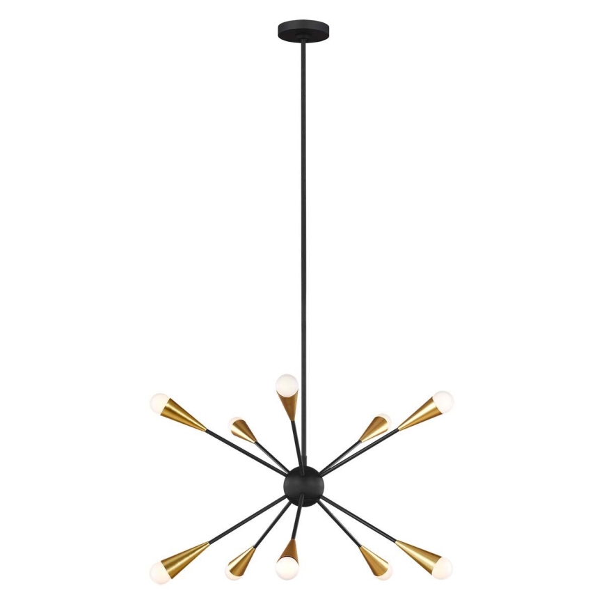Feiss - LED Полилей JAX 10xG9/3W/230V черен/златист
