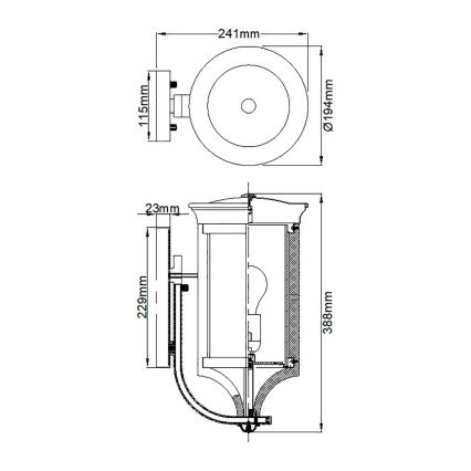 Feiss - Екстериорен аплик MERRILL 1xE27/60W/230V IP44
