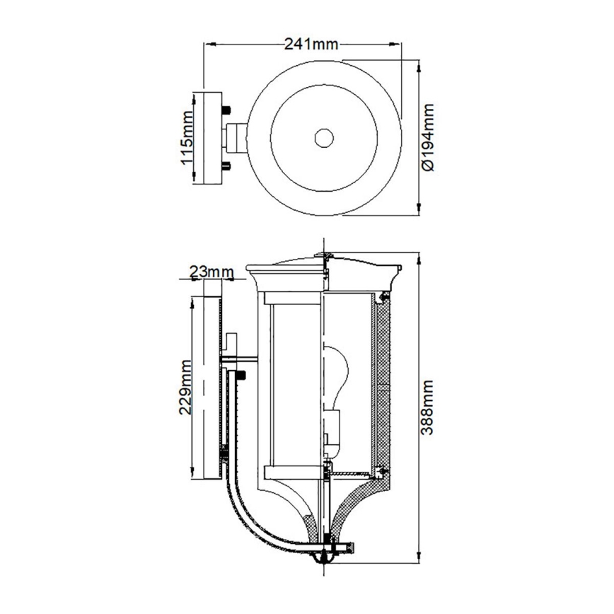 Feiss - Екстериорен аплик MERRILL 1xE27/60W/230V IP44