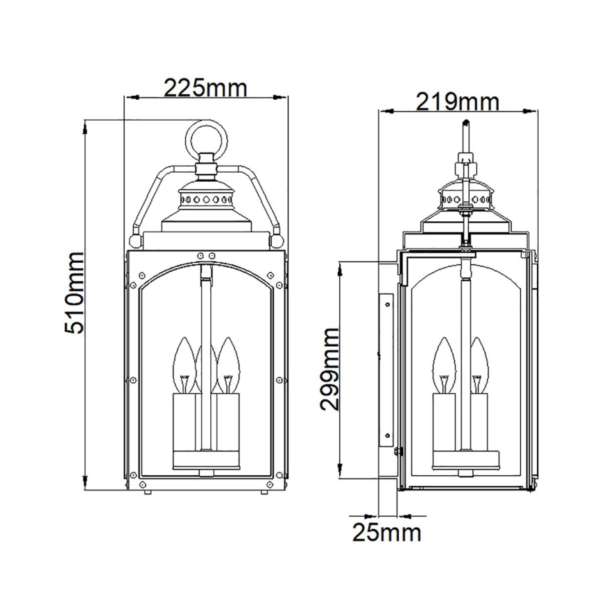 Feiss - Екстериорен аплик RANDHURST 3xE14/40W/230V IP44