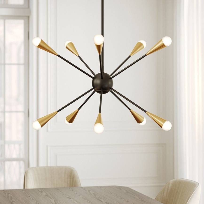 Feiss - LED Полилей JAX 10xG9/3W/230V черен/златист