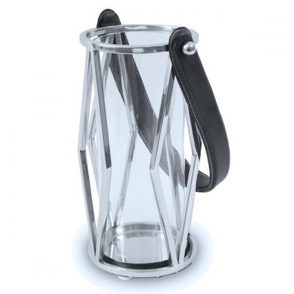 Фенер FRAGIL 26 см лъскав хром/черен