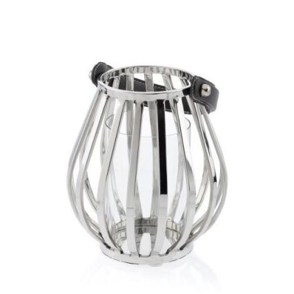 Фенер GEOM 21 см лъскав хром/черен