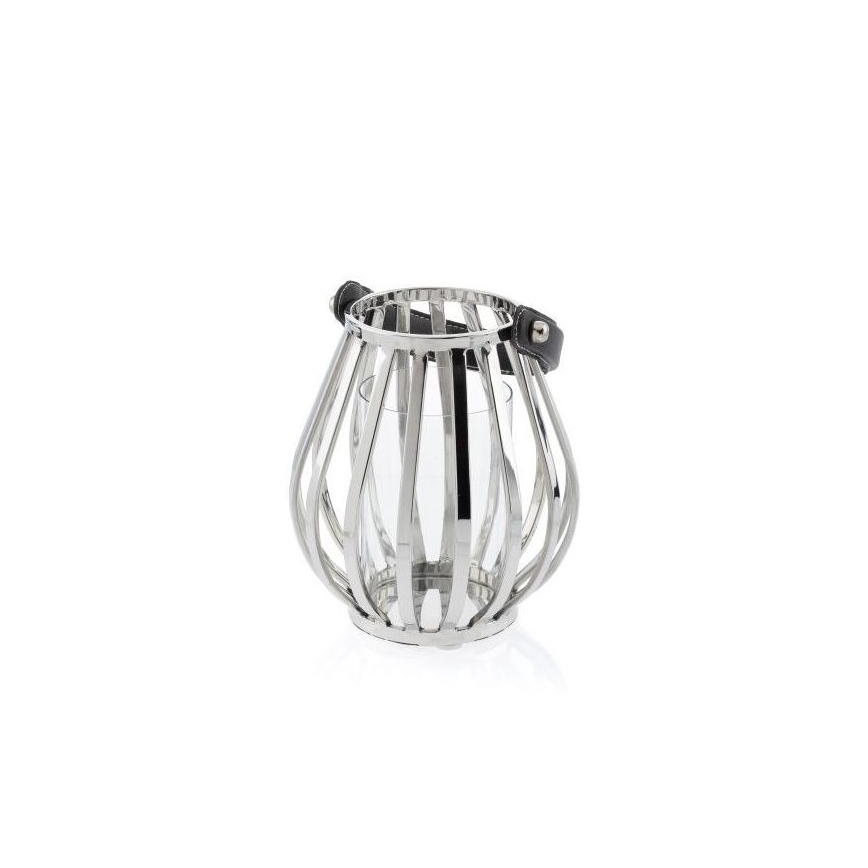 Фенер GEOM 21 см лъскав хром/черен