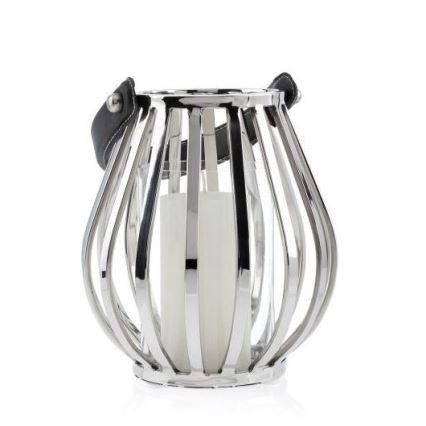 Фенер GEOM 21 см лъскав хром/черен