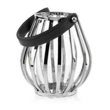 Фенер GEOM 21 см лъскав хром/черен