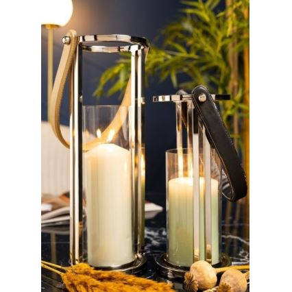 Фенер LAMPION 30 см лъскав хром/черен