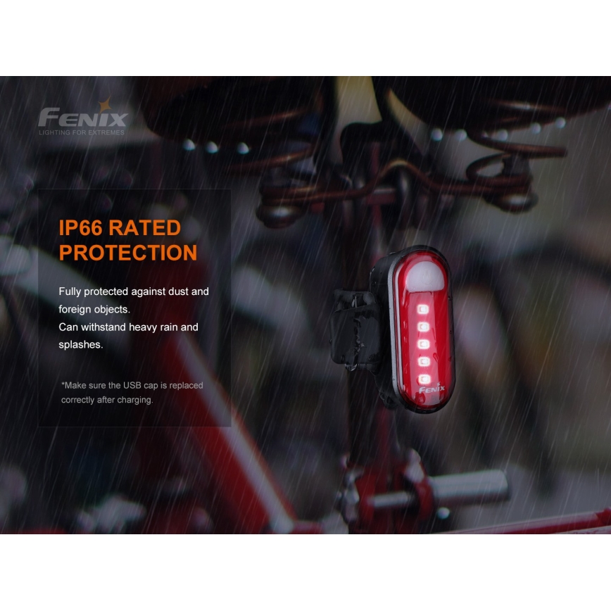 Fenix BC05RV20 - LED Акумулаторно фенерче за колело LED/USB IP66 15 lm 120 ч