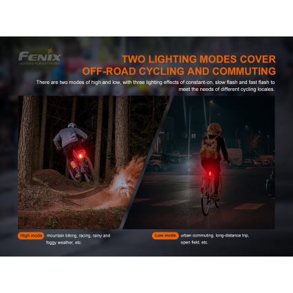 Fenix BC05RV20 - LED Акумулаторно фенерче за колело LED/USB IP66 15 lm 120 ч