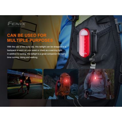 Fenix BC05RV20 - LED Акумулаторно фенерче за колело LED/USB IP66 15 lm 120 ч