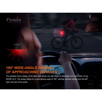 Fenix BC05RV20 - LED Акумулаторно фенерче за колело LED/USB IP66 15 lm 120 ч