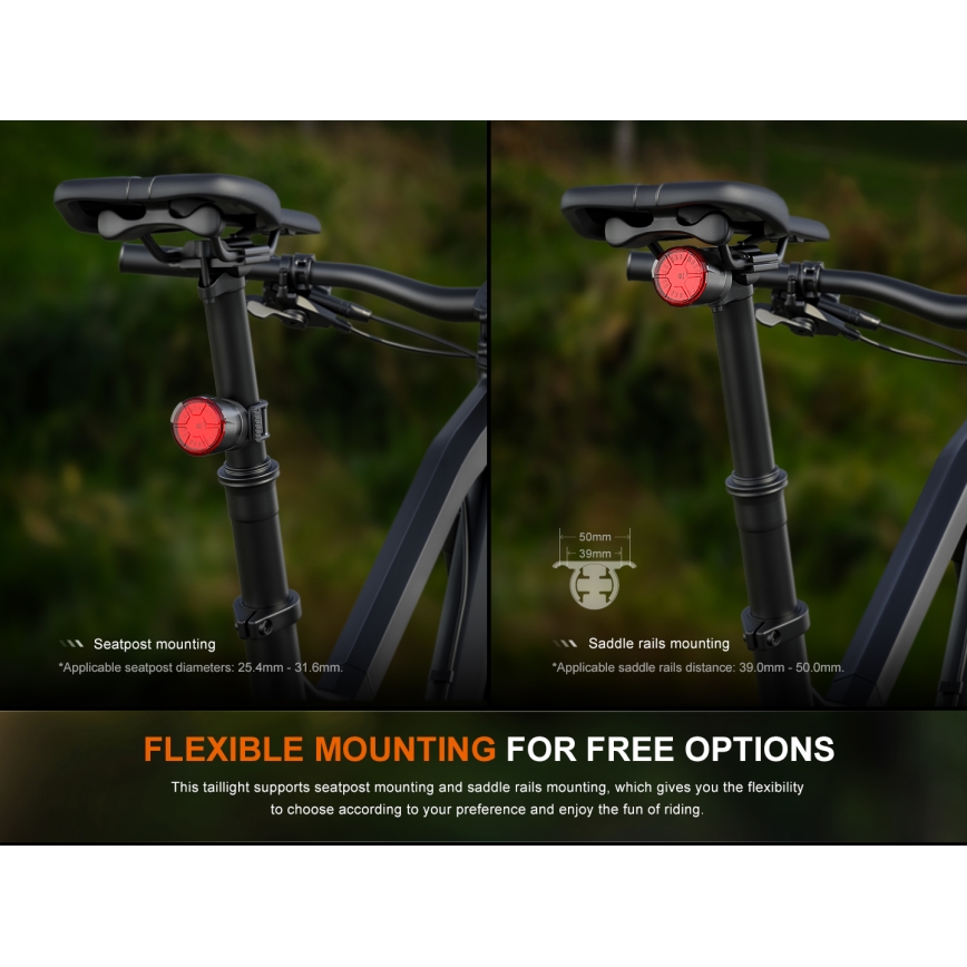 Fenix BC06R - LED Димируема акумулаторна светлина за велосипед LED/USB IP66 90 lm 24,5 h 560 mAh