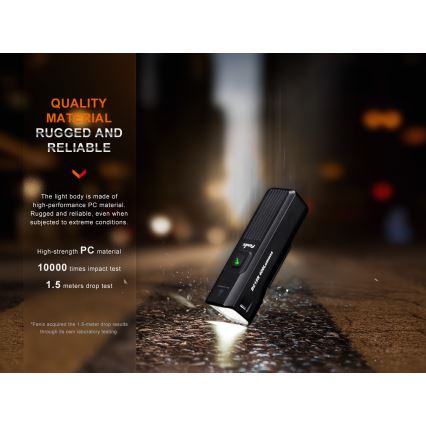 Fenix BC15R - LED Димируема акумулаторна светлина за велосипед LED/USB IP66 400 лъскав 31,5 h 2600 mAh
