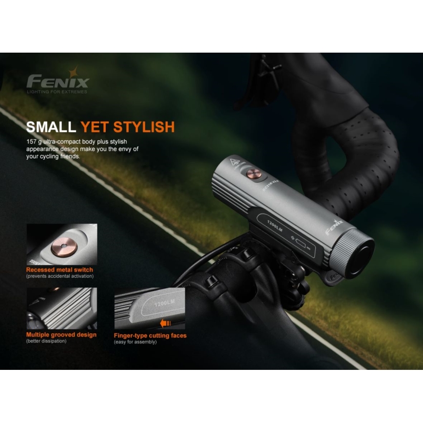 Fenix BC21RV30 - LED Акумулаторна велосипедна лампа LED/USB IP68 1200 lm 33 ч