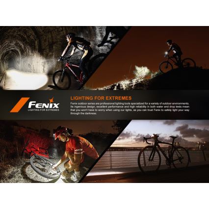 Fenix BC22R - LED презареждаема велосипедна лампа с регулируема яркост LED/USB 3400 mAh IP66 1400 lm 41 h черна