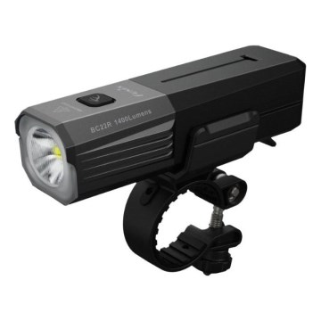 Fenix BC22R - LED презареждаема велосипедна лампа с регулируема яркост LED/USB 3400 mAh IP66 1400 lm 41 h черна