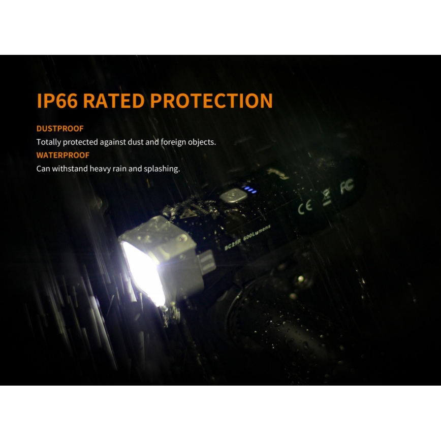 Fenix BC25R - LED Акумулаторна лампа за колело LED/USB IP66 600 lm 36 ч