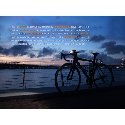 Fenix BC25R - LED Акумулаторна лампа за колело LED/USB IP66 600 lm 36 ч