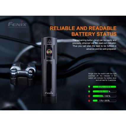 Fenix BC26R - LED Акумулаторна велосипедна лампа LED/USB IP68 1600 lm 65 ч