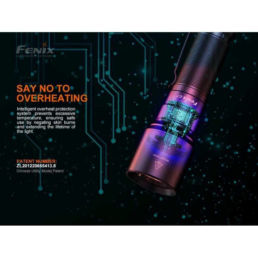 Fenix C7 - LED Димируем акумулаторен фенер 1xLED/1x21700 IP68 3000 lm 68 ч.
