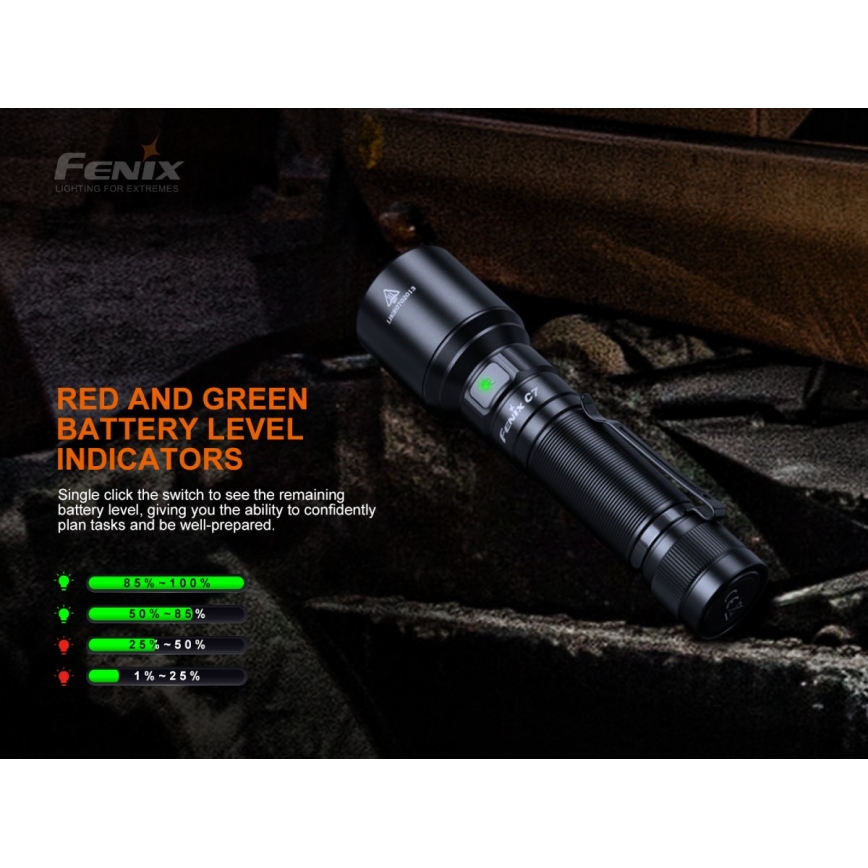 Fenix C7 - LED Димируем акумулаторен фенер 1xLED/1x21700 IP68 3000 lm 68 ч.