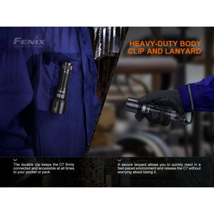 Fenix C7 - LED Димируем акумулаторен фенер 1xLED/1x21700 IP68 3000 lm 68 ч.