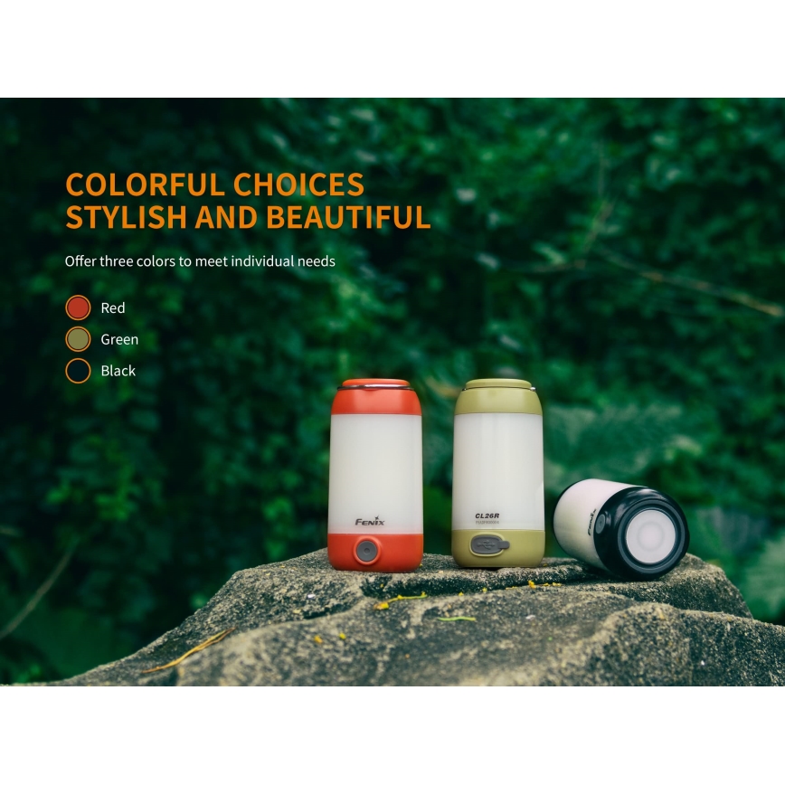 Fenix CL26RGREEN - LED Димируем portable rechargeable лампа LED/USB IP66 400 lm 400 ч. зелен