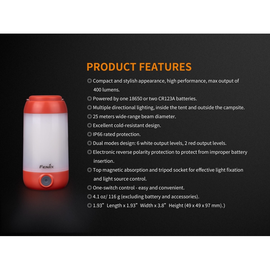 Fenix CL26RGREEN - LED Димируем portable rechargeable лампа LED/USB IP66 400 lm 400 ч. зелен