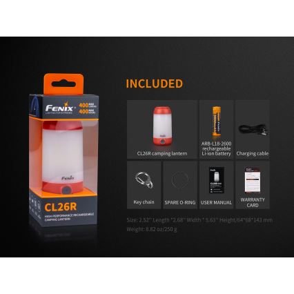 Fenix CL26RGREEN - LED Димируем portable rechargeable лампа LED/USB IP66 400 lm 400 ч. зелен