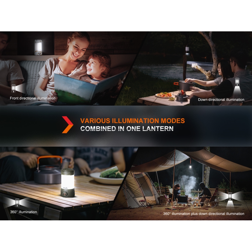 Fenix CL26RPROCAM - LED Димируем преносим акумулаторен лампа LED/USB IP66 650 lm 408 ч. сив