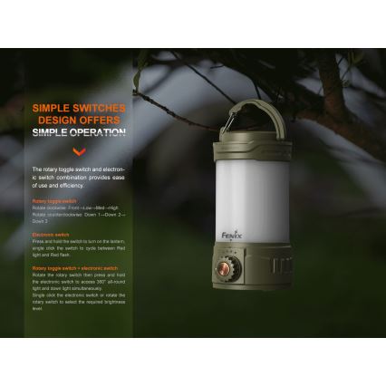 Fenix CL26RPROCAM - LED Димируем преносим акумулаторен лампа LED/USB IP66 650 lm 408 ч. сив