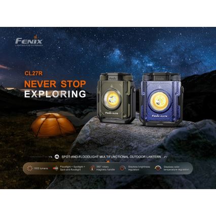 Fenix CL27RGRE - LED Димируем акумулаторен лампа LED/USB IP66 1600 лъскав 285 h 5000 mAh