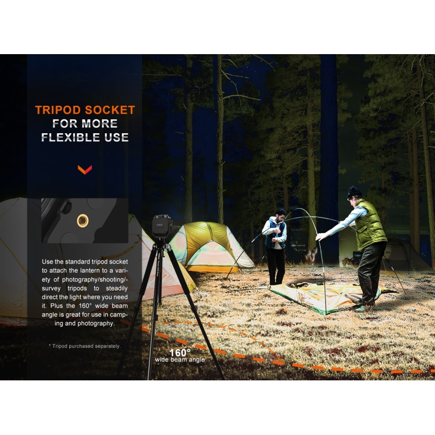 Fenix CL28R - LED Димируем акумулаторен прожектор със захранваща батерия LED/USB IP66 2000 lm 360 h 10000 mAh