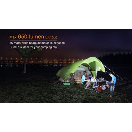 Fenix CL30R - LED Преносима акумулаторна лампа LED/USB/6xCR123A IPX7 650 lm 300 h 2600 mAh