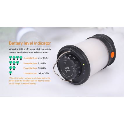 Fenix CL30R - LED Преносима акумулаторна лампа LED/USB/6xCR123A IPX7 650 lm 300 h 2600 mAh
