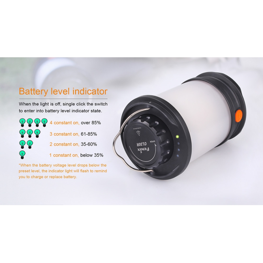 Fenix CL30R - LED Преносима акумулаторна лампа LED/USB/6xCR123A IPX7 650 lm 300 h 2600 mAh