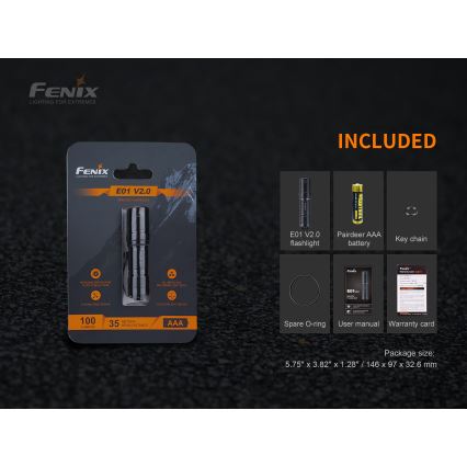 Fenix E01V20BLC - LED Фенерче LED/1xAAA IP68 100 lm 25 ч