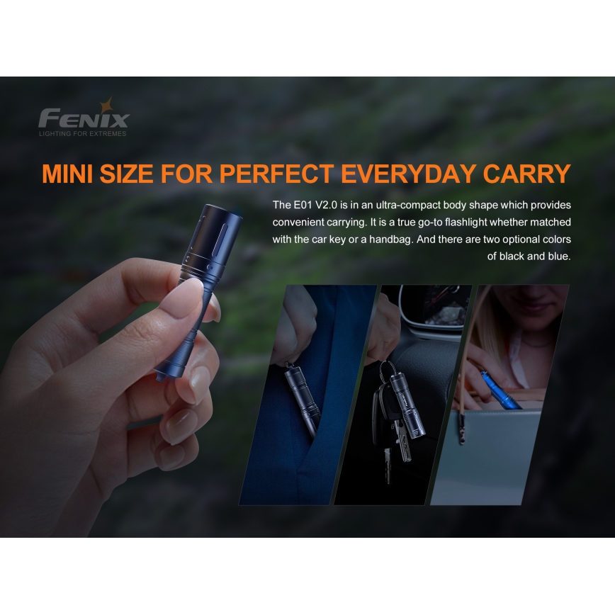 Fenix E01V20BLC - LED Фенерче LED/1xAAA IP68 100 lm 25 ч