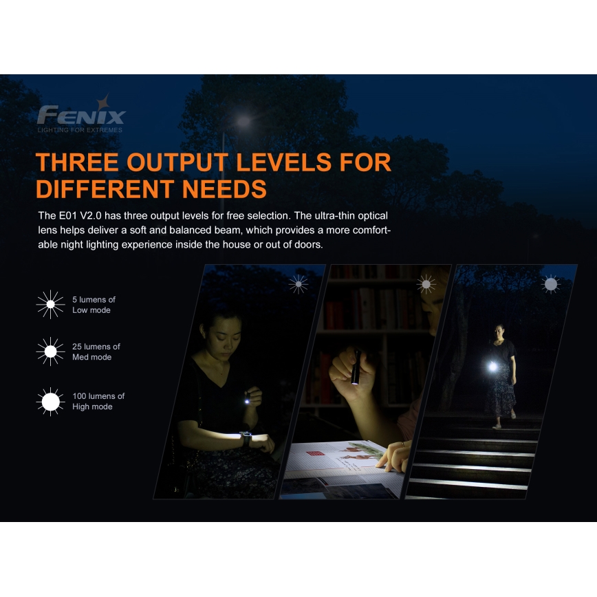 Fenix E01V20BLC - LED Фенерче LED/1xAAA IP68 100 lm 25 ч