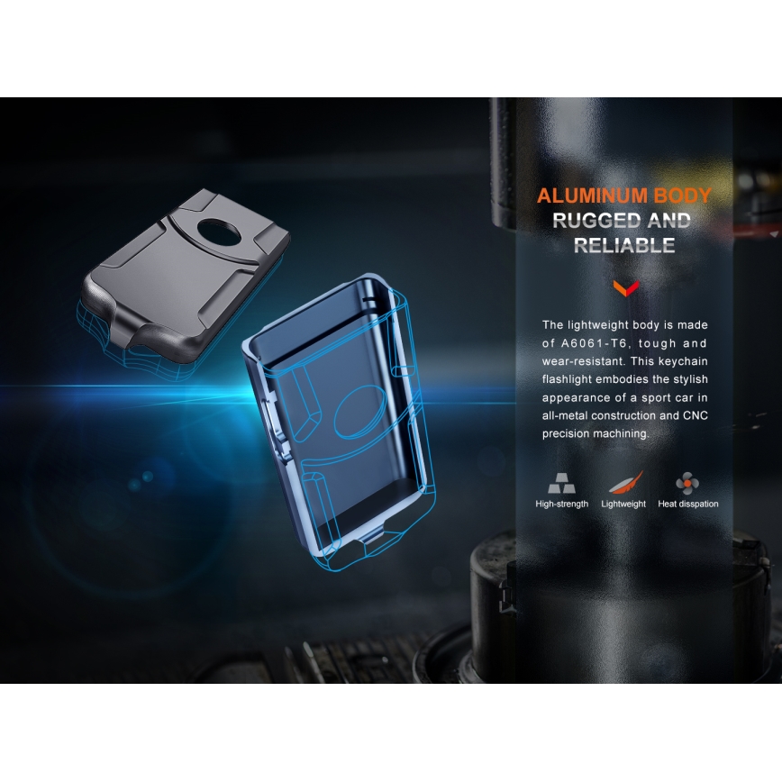 Fenix E03RV20BLU - LED Акумулаторно фенерче LED/USB IP66 500 lm 30 h