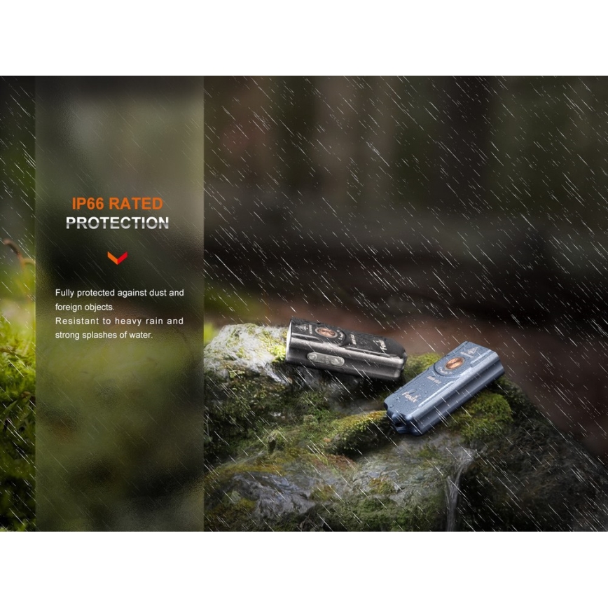 Fenix E03RV20BLU - LED Акумулаторно фенерче LED/USB IP66 500 lm 30 h 400 mAh