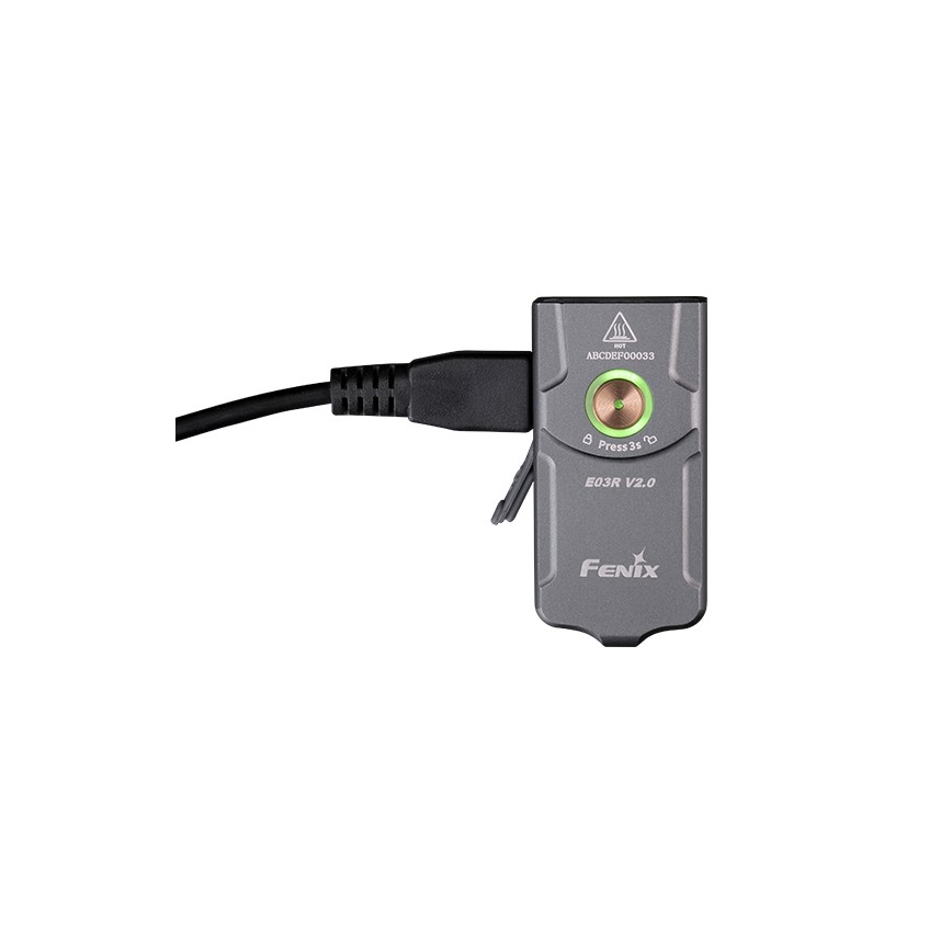 Fenix E03RV20GREY - LED Акумулаторно фенерче LED/USB IP66 500 лъскав 30 h 400 mAh